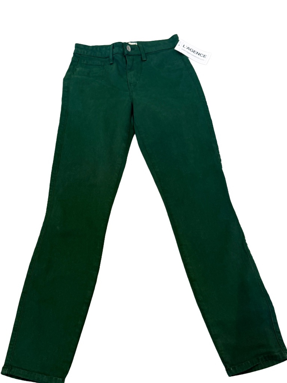 L'AGENCE Green Margot High Rise Ankle Skinny Jeans Size 25 Cut 1302 NWT